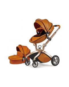 HOT MOM KOLICA ZA BEBE 2u1 (F22) - BROWN (sportsko sediste+korpa)