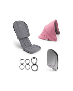 BUGABOO ANT STYLE SET COMPLETE GREY MELANGE-PINK MELANGE