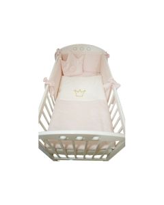 BABY TEXTIL POSTELJINA ZA BEBE KOMPLET - LUX ROZE SATEN OGRADICA